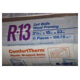Johns Manville R13 ComfortTherm Fiberglass Insulation Plastic Wrapped Batts