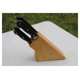 Stainless Steel Knife Set with Wooden Block
