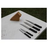 Stainless Steel Knife Set with Wooden Block