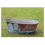 Large Vintage Budweiser Metal Beverage Tub