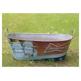 Large Vintage Budweiser Metal Beverage Tub