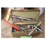 Vintages Tool Box with Assorted Hand Tools and Accessories