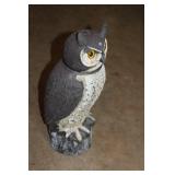 Lifelike Owl Garden Decoy with Bright Yellow Eyes