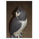 Lifelike Owl Garden Decoy with Bright Yellow Eyes