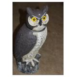 Lifelike Owl Garden Decoy with Bright Yellow Eyes