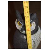 Lifelike Owl Garden Decoy with Bright Yellow Eyes