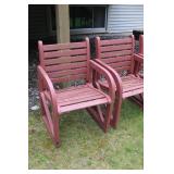 Set of 5 Wooden Garden Chairs with Round Coffee Table