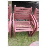 Set of 5 Wooden Garden Chairs with Round Coffee Table