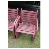 Set of 5 Wooden Garden Chairs with Round Coffee Table