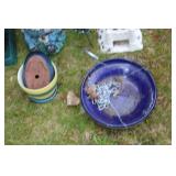 Garden Decor Collection with Gnome Statues and Birdhouse