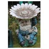 Garden Decor Collection with Gnome Statues and Birdhouse