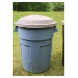 Pair of Large Outdoor Trash Cans with Lids