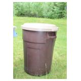 Pair of Large Outdoor Trash Cans with Lids