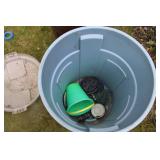 Pair of Large Outdoor Trash Cans with Lids