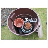 Pair of Large Outdoor Trash Cans with Lids