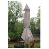 Metal Patio Dining Set with Umbrella and 4 Chairs