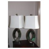 Set of 2 Modern Table Lamps with Oval Bases