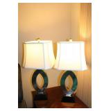 Set of 2 Modern Table Lamps with Oval Bases