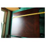 Set of 2 Wooden End Tables with Geometric Inlay