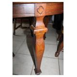 Solid Wood Dining Table with 5 Chairs and Extra Leaf