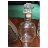 Set of 3 Vintage Glass and Ceramic Liquor Decanters