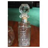 Set of 3 Vintage Glass and Ceramic Liquor Decanters