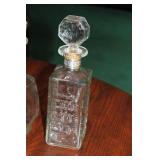 Set of 3 Vintage Glass and Ceramic Liquor Decanters