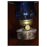 Vintage Oil Lamps Set of 2 with Glass Shades