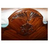 Antique Wooden Full-Size Bed Frame with Ornate Carvings