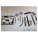 Collection of 16 Vintage and Modern Watches with Various Straps