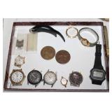 Collection of 16 Vintage and Modern Watches with Various Straps