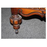 Antique Mahogany Dresser with Intricate Carvings and Brass Handles