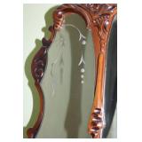 Antique Mahogany Dresser with Ornate Mirror and Decorative Carvings