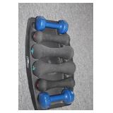 Set of 5 Crane Neoprene Dumbbells with Stand