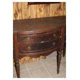 Antique Wooden Sideboard with Storage Drawers and Cabinets
