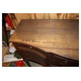 Antique Wooden Sideboard with Storage Drawers and Cabinets