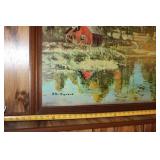 Vintage 1965 Peter Hayward Landscape Painting with Original Frame