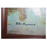 Vintage 1965 Peter Hayward Landscape Painting with Original Frame