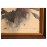 Ilse Halle Suber Signed Floral Print in Wooden Frame