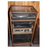 Vintage Stereo System with Speakers and Turntable