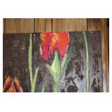 Large Floral Oil Painting on Canvas