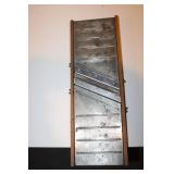 Vintage Metal and Wood Mandoline Slicer with Adjustable Blades