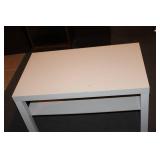 White Rectangular Coffee Table with Shelf