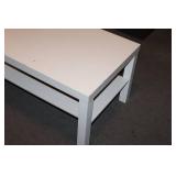 White Rectangular Coffee Table with Shelf