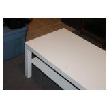 White Rectangular Coffee Table with Shelf