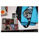 Collection of Rock and Metal Music Cassette Tapes in Carry Bag