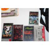 Collection of Rock and Metal Music Cassette Tapes in Carry Bag
