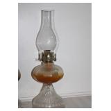 Pair of Vintage Glass Oil Lamps