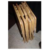 Set of 4 Foldable Wooden TV Trays with Stand