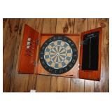 Wooden Dartboard Set with Scoreboard and Darts